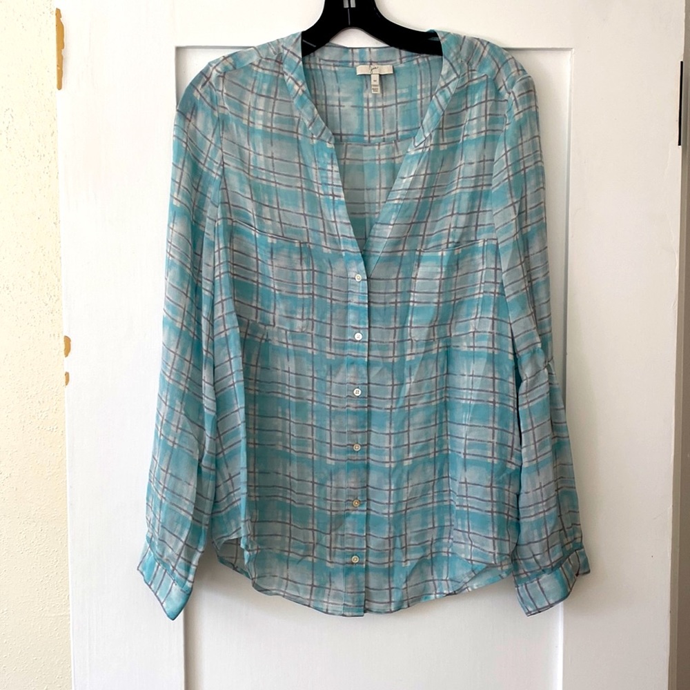 Joie plaid silk top